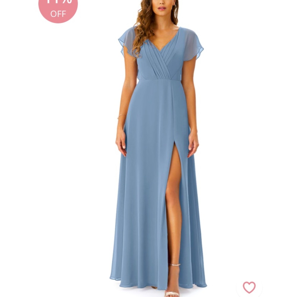 Azazie Rylee Dusty Blue Bridesmaid Dress